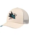 Mitchell & Ness Men's Cream San Jose Sharks Foam Front Trucker Adjustable Hat In Cream