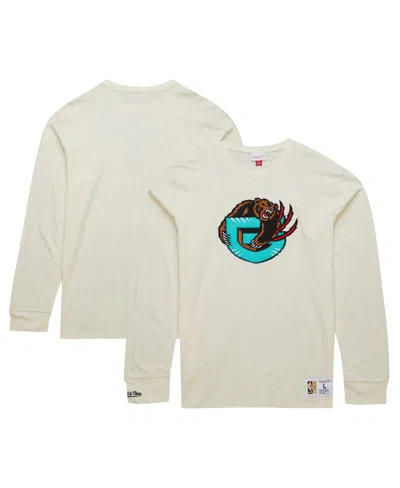 Mitchell & Ness Men's Cream Vancouver Grizzlies Hardwood Classics Vintage-like Long Sleeve T-shirt