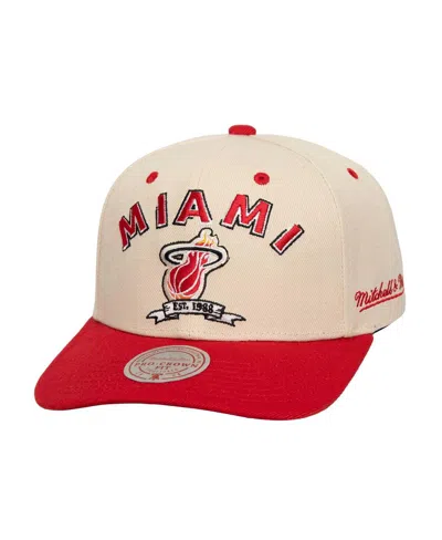 Mitchell & Ness Men's Cream/red Miami Heat 3x Nba Champions Soul Legacy Defined Snapback Hat In Cream Red