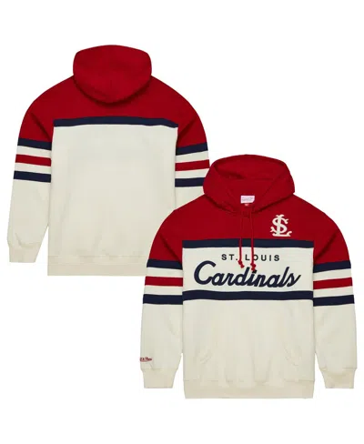 Mitchell & Ness Men's Cream/scarlet St. Louis Cardinals Head Coach Pullover Hoodie In Cream,scarlet