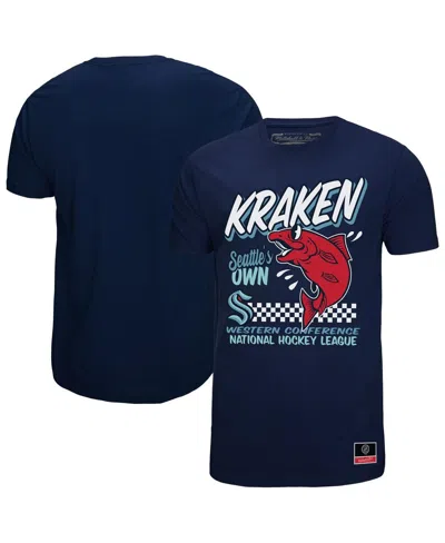 Mitchell & Ness Deep Sea Blue Seattle Kraken Local Food T-shirt
