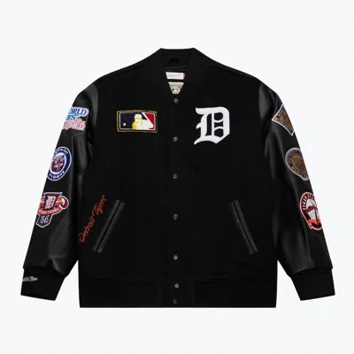 Mitchell & Ness Men's Detroit Tigers Vintage Logo Full-snap Varsity Jacket In Black