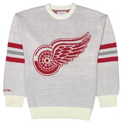Mitchell & Ness Men's Detroit Wings Retro Helmet Current Logo Sweater In Cream