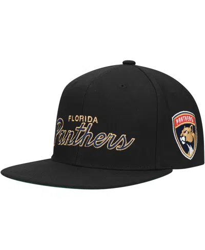Mitchell & Ness Mitchell Ness Men's Florida Panthers Core Team Script 2.0 Snapback Hat In Black