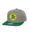 Mitchell & Ness Men's Gray Athletics Cooperstown Collection Basic Flip Snapback Hat