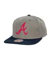 Mitchell & Ness Men's Gray Atlanta Braves Basic Flip Snapback Hat