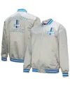 Mitchell & Ness Men's Gray Detroit Lions Double Down Satin Full-snap Jacket In Gray