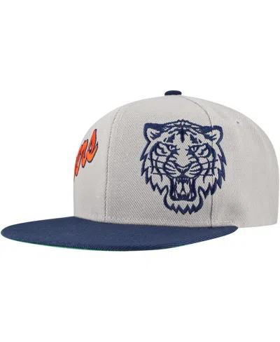 Mitchell & Ness Men's Gray Detroit Tigers Knock Out Panel Snapback Hat