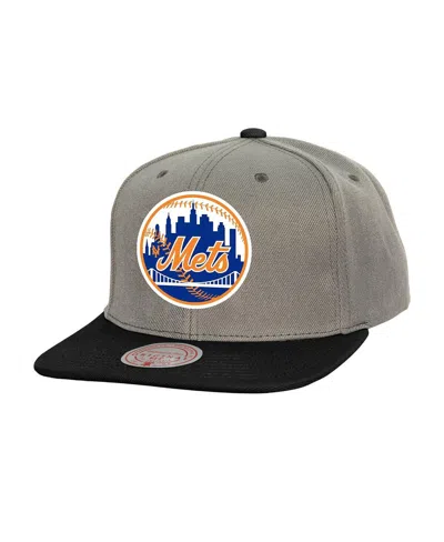 Mitchell & Ness Men's Gray New York Mets Cooperstown Collection Basic Flip Snapback Hat