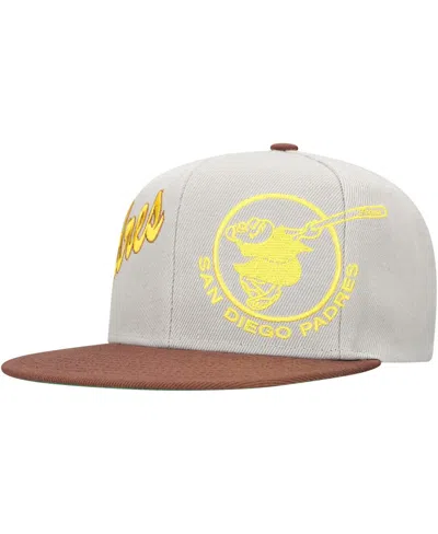 Mitchell & Ness Men's Gray/brown San Diego Padres Knock Out Panel Snapback Hat In Gray,brown