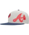 Mitchell & Ness Men's Gray/navy Atlanta Braves Knock Out Panel Snapback Hat In Gray,navy