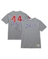 Mitchell & Ness Men's Hank Aaron Heather Gray Atlanta Braves Cooperstown Collection Legends T-shirt In Heather Gray