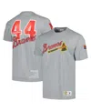 Mitchell & Ness Mitchell Ness Men's Hank Aaron Heather Gray Milwaukee Braves Cooperstown Collection Legends T-shirt In Heather Gray