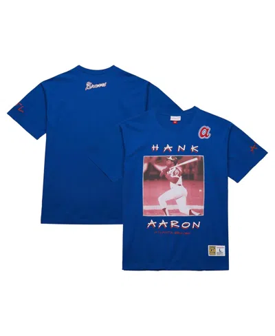 Mitchell & Ness Hank Aaron Royal Atlanta Braves Cooperstown Collection Heavyweight Premium Player Vi