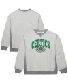Mitchell & Ness Men's Heather Gray Boston Celtics Vintage Logo Pullover Sweatshirt In Heather Gray