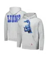 Mitchell & Ness Men's Heather Gray Calvin Johnson Detroit Lions Hall Of Fame Player Graphic Pullover Hoodie In Heather Gray