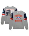 Mitchell & Ness Men's Heather Gray Denver Broncos All Over 4.0 Vintage Logo Pullover Sweatshirt In Heather Gray