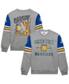 Mitchell & Ness Heather Gray Golden State Warriors Hardwood Classics All Over 4.0 Pullover Sweatshir In Heather Gray