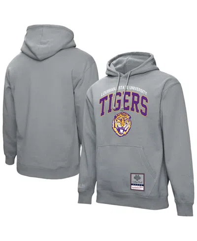 Mitchell & Ness Heather Gray Lsu Tigers Classic Arch Pullover Hoodie