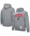 Mitchell & Ness Men's Heather Gray Ohio State Buckeyes Classic Arch Pullover Hoodie In Heather Gray