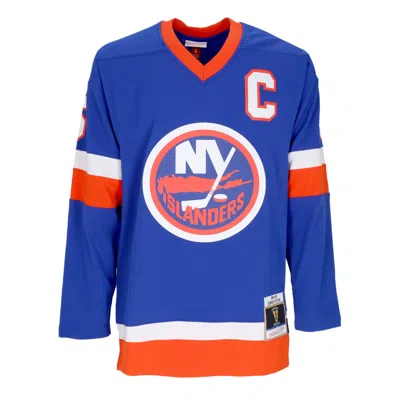Mitchell & Ness Men's Hockey Jacket Nhl Dark Jersey 1982 No 5 Potvin Neyisl Blue