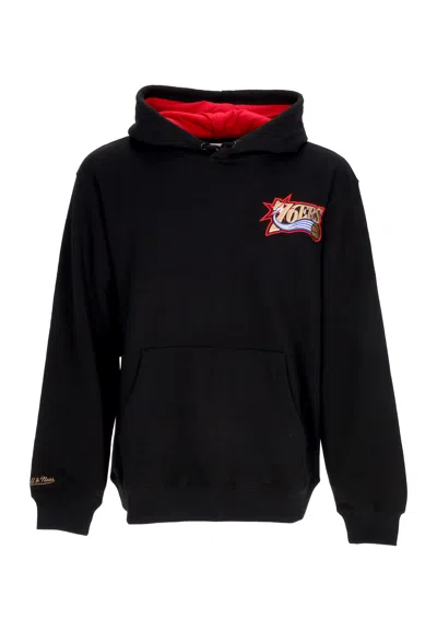 Mitchell & Ness Men's Hoodie Nba Premium Fleece Vintage Logo Hoodie Allen Iverson Phi76e Black