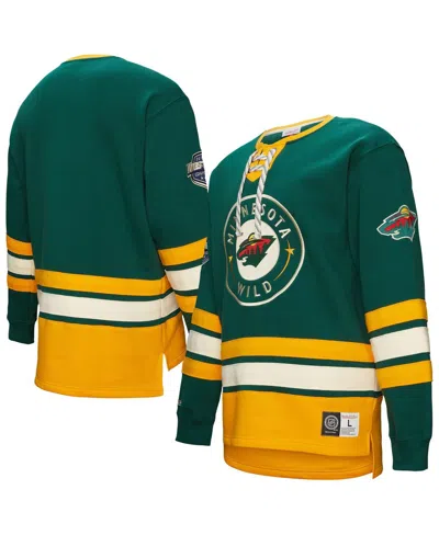 Mitchell & Ness Men's Hunter Green Minnesota Wild Heritage Lace-up Pullover Sweatshirt