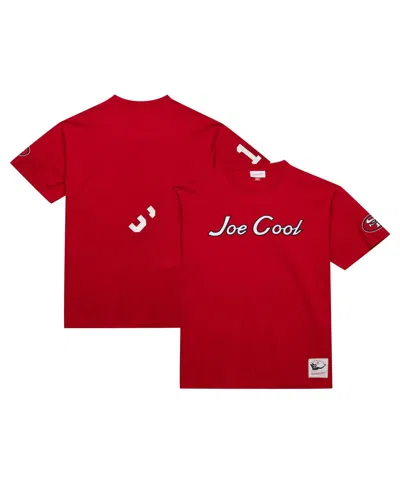 Mitchell & Ness Men's Joe Montana Scarlet San Francisco 49ers Retired Player Nickname T-shirt