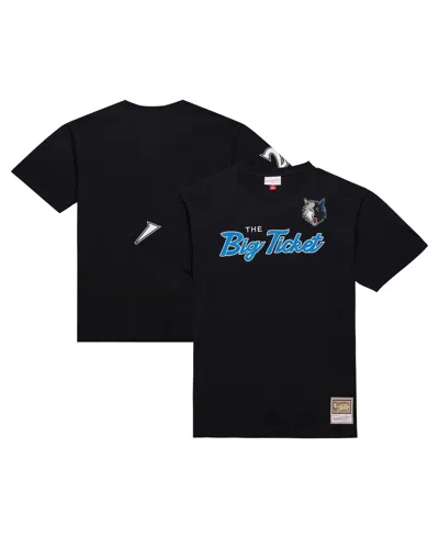 Mitchell & Ness Men's Kevin Garnett Black Minnesota Timberwolves Premium Nickname T-shirt