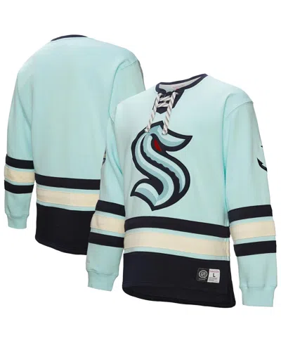 Mitchell & Ness Light Blue Seattle Kraken Heritage Lace-up Pullover Sweatshirt