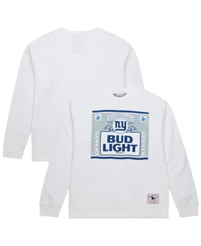 Mitchell & Ness X Bud Light White New York Giants The Crest Pullover Sweatshirt