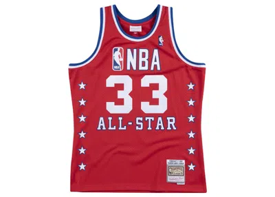 Pre-owned Mitchell & Ness Men's  Allstar West 1988 Kareem Abduljabbar Swingman Jersey In University Red