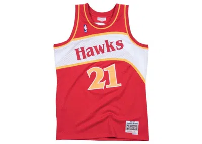 Pre-owned Mitchell & Ness Men's  Atlanta Hawks Road 198687 Dominique Wilkins Swingman Jersey In Scarelet Red