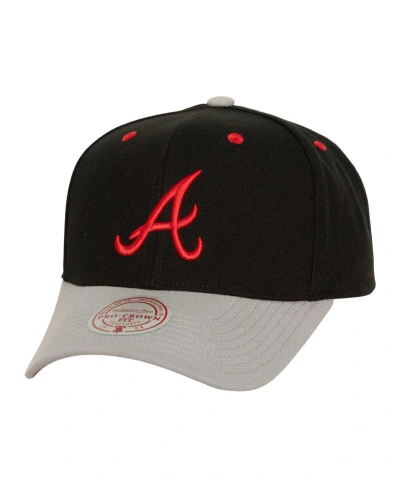 Mitchell & Ness Men's  Black Atlanta Braves Bred Pro Adjustable Hat