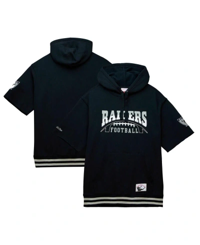 Mitchell & Ness Men's  Black Las Vegas Raiders Pre-game Short Sleeve Pullover Hoodie