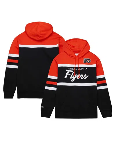 Mitchell & Ness Men's  Black, Orange Philadelphia Flyers Head Coach Pullover Hoodie In Black,orange