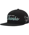 Mitchell & Ness Men's  Black San Jose Sharks Core Team Script 2.0 Snapback Hat In Black