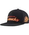 Mitchell & Ness Men's  Black Vancouver Canucks Core Team Script 2.0 Snapback Hat In Black