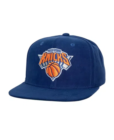 Mitchell & Ness Men's  Blue New York Knicks Sweet Suede Snapback Hat