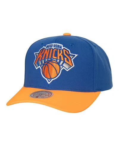 Mitchell & Ness Men's  Blue, Orange New York Knicks Soul Xl Logo Pro Crown Snapback Hat In Blue,orange