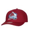 MITCHELL & NESS MEN'S MITCHELL & NESS BURGUNDY COLORADO AVALANCHE TEAM GROUND PRO ADJUSTABLE HAT