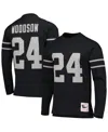 Mitchell & Ness Men's  Charles Woodson Black Oakland Raiders Retired Player Name And Number Long Slee In Black