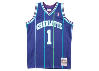 Pre-owned Mitchell & Ness Men's  Charlotte Hornets Alternate 199495 Muggsy Bogues Swingman Jersey In Purple