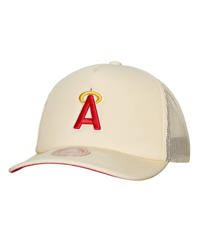 Mitchell & Ness Men's  Cream Los Angeles Angels Cooperstown Collection Evergreen Adjustable Trucker H