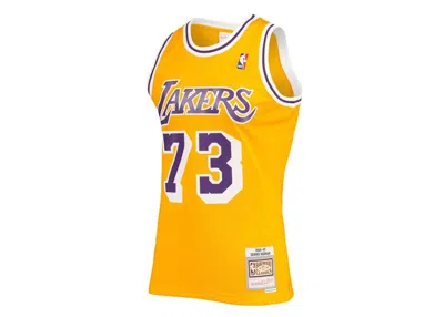 Pre-owned Mitchell & Ness Men's  Dennis Rodman Los Angeles Lakers 199899 Hardwood Classics Swingman Jersey In G