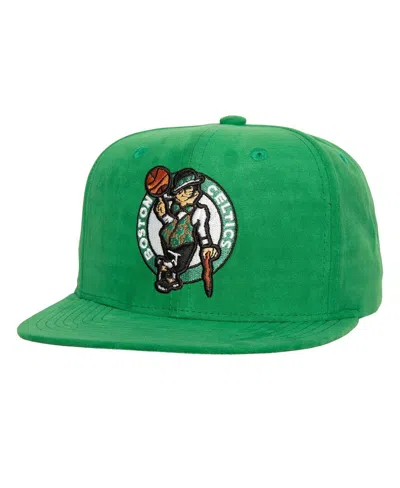 Mitchell & Ness Men's  Kelly Green Boston Celtics Sweet Suede Snapback Hat