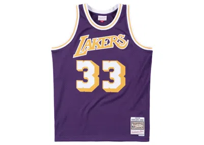 Pre-owned Mitchell & Ness Men's  Los Angeles Lakers Away 198384 Kareem Abduljabbar Swingman Jersey In Purple