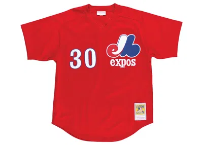 Pre-owned Mitchell & Ness Men's  Mesh Bp Montreal Expos 1989 Tim Raines Authentic Jersey In Scarelet Red
