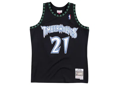 Pre-owned Mitchell & Ness Men's  Minnesota Timberwolves Alternate 199798 Kevin Garnett Swingman Jersey In Black