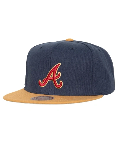 Mitchell & Ness Men's  Navy Atlanta Braves Work It Snapback Hat